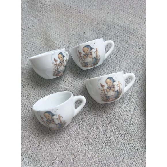 Vintage Reutter Miniature MJ Hummel Mini Porcelain Doll House Tea Set Girl 15 pc - Picture 8 of 8